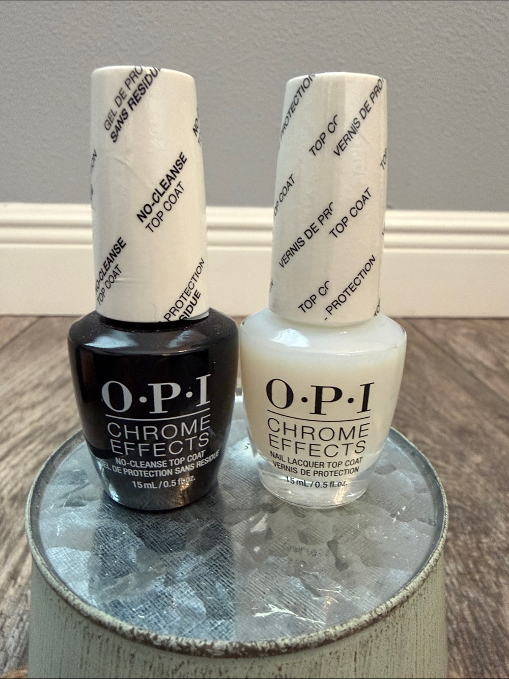 OPI Chrome Effects Nail Polish No Cleanse & Nail Lacquer Top Coat, .5oz